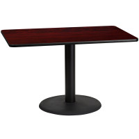 Flash Furniture XU-MAHTB-3048-TR24-GG 48" Rectangular Mahogany Laminate Table Top with Base